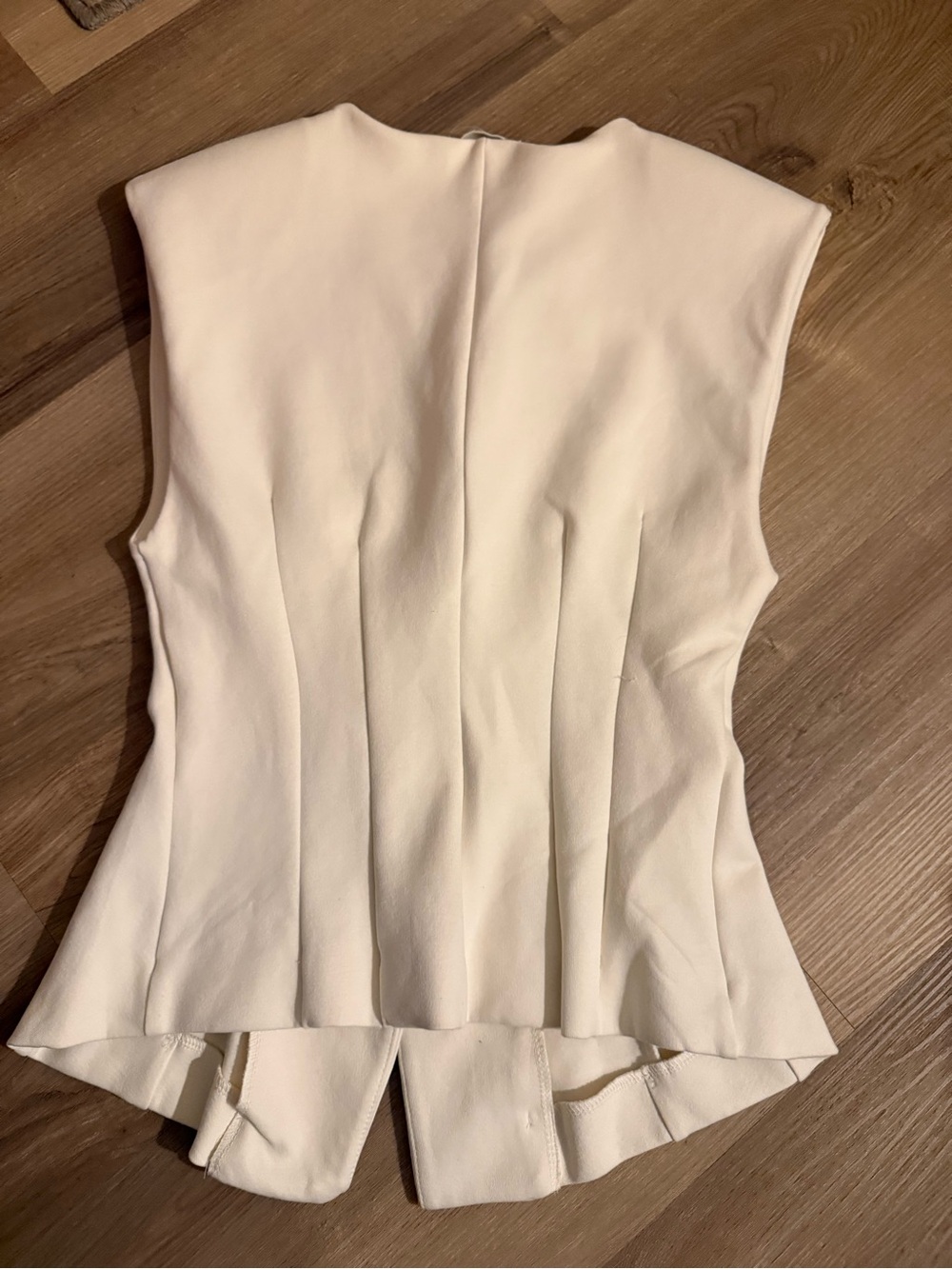Zara Cream Sleeveless Button-Front Tailored Tunic - Picture 6 of 8
